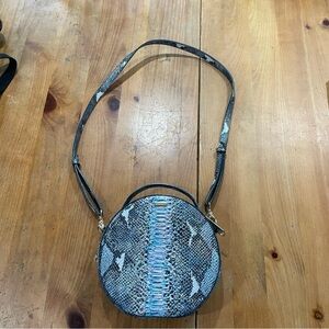 Brahmin Black and Gray Crossbody Bag with Luxurious Texture